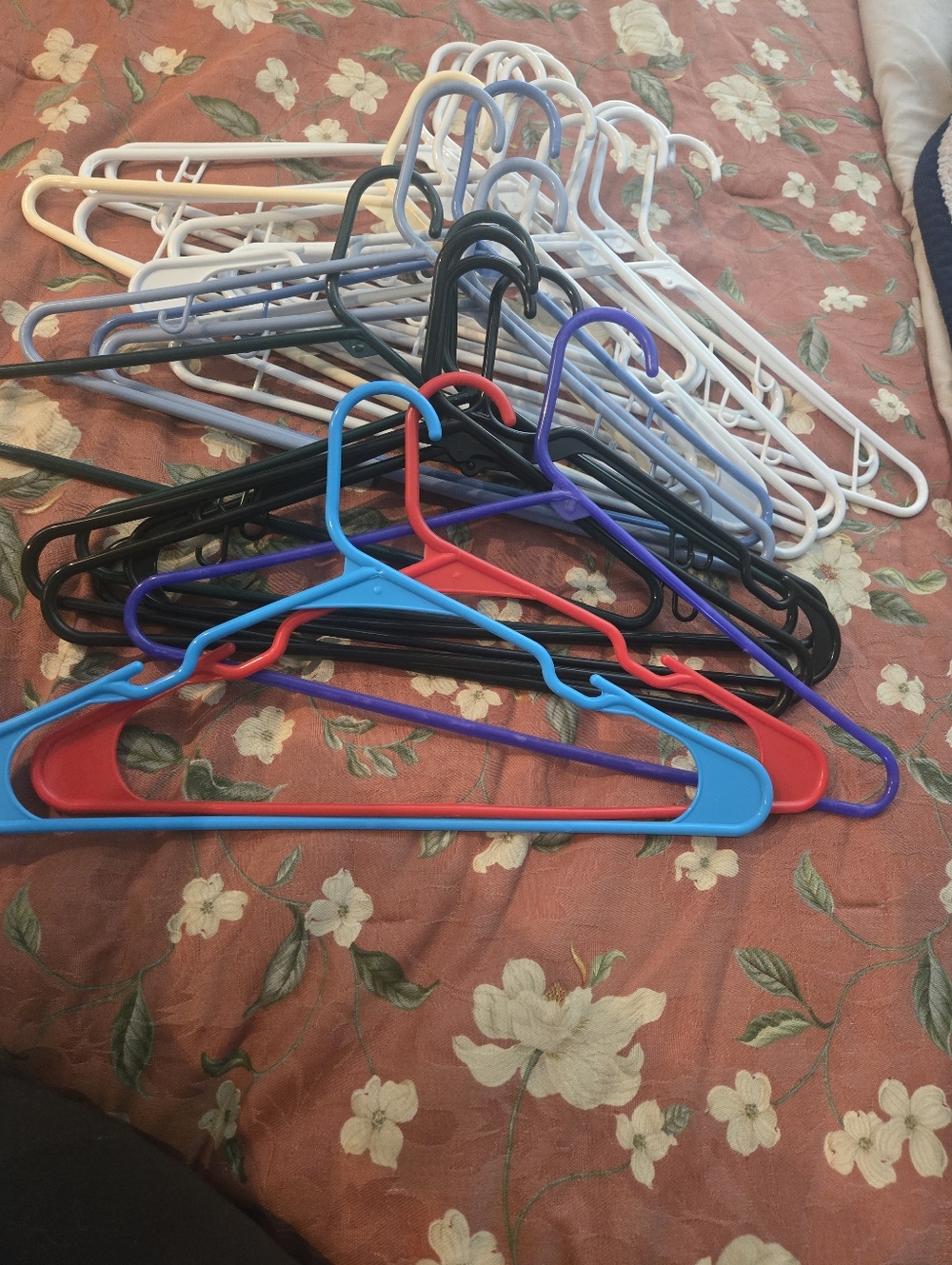 Mixed Plastic Clothing Hangers - Multi-Color Pack Of 35